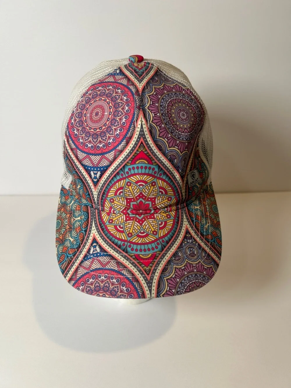 Ariat Multicolor Mandala Mesh Cap with Cream Back /women’s trucker hat - Picture 3 of 14
